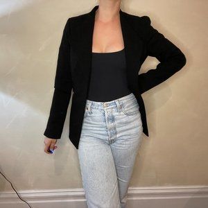 Calvin Klein Black Open Front Waterfall Collar Blazer in Size 4